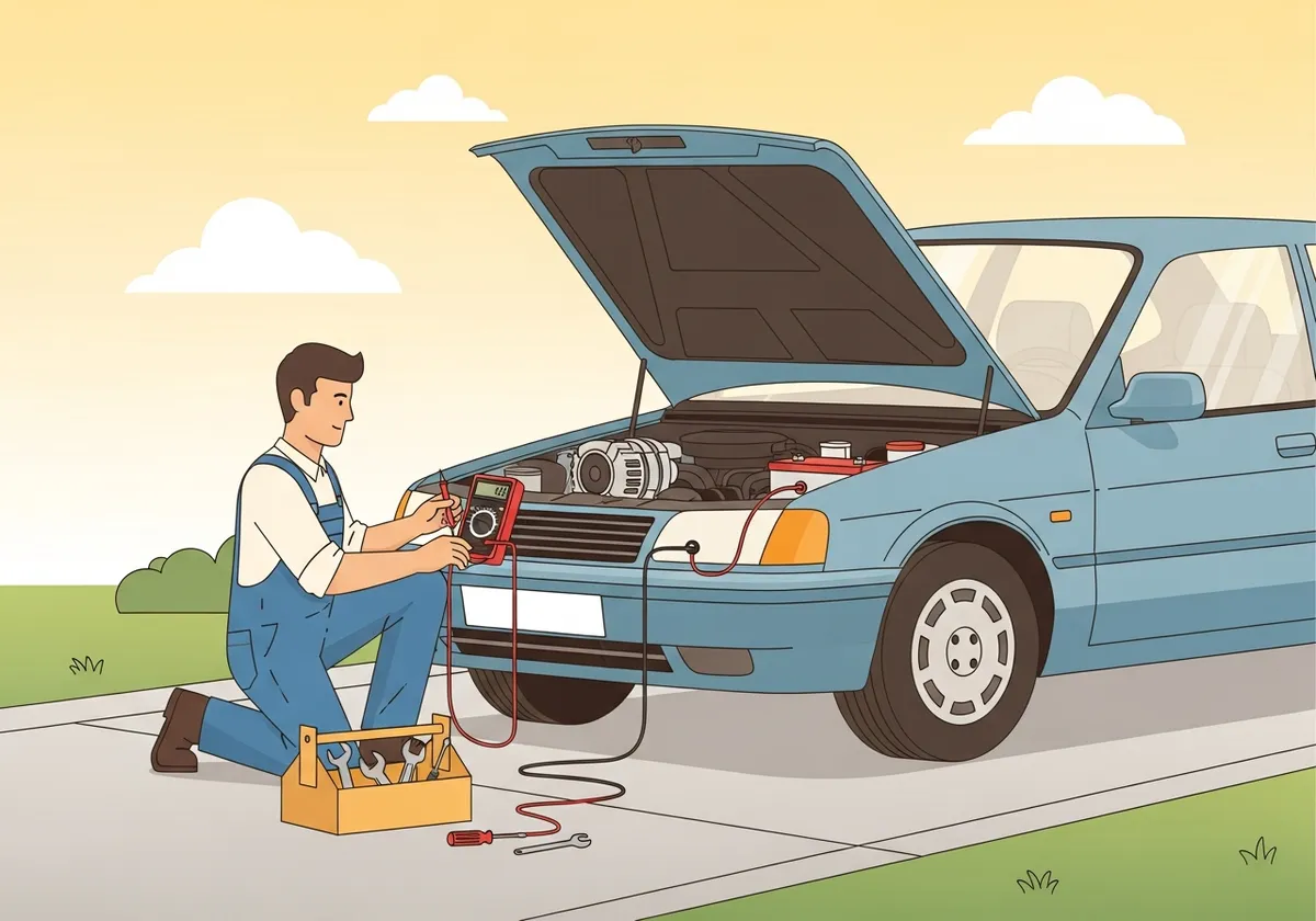 バッテリー系統を調べるイラスト