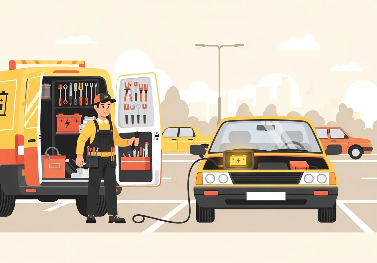 出張で確認するイラスト