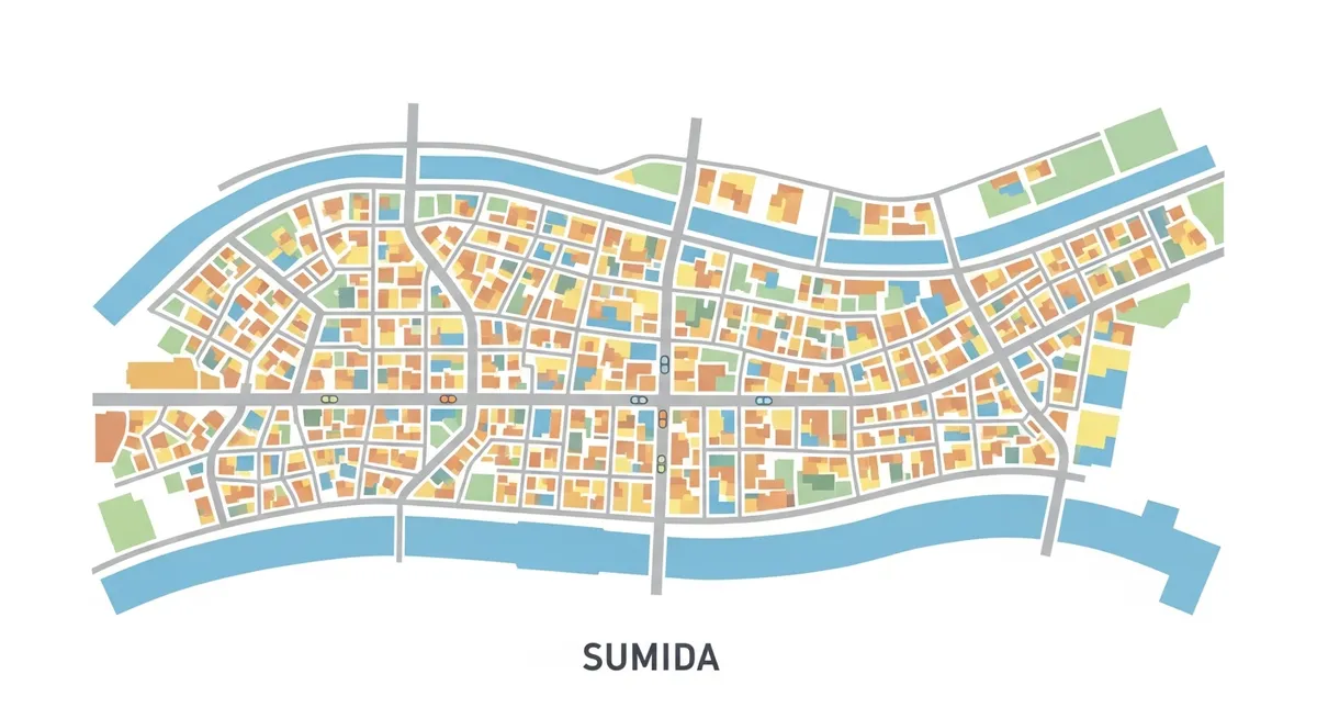 墨田区の対応エリアを示すマップ風イラスト