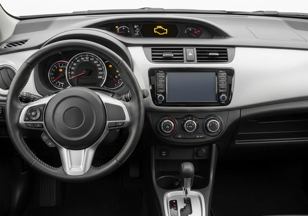 メーターに黄色いエンジンチェックランプが点灯しているイメージ