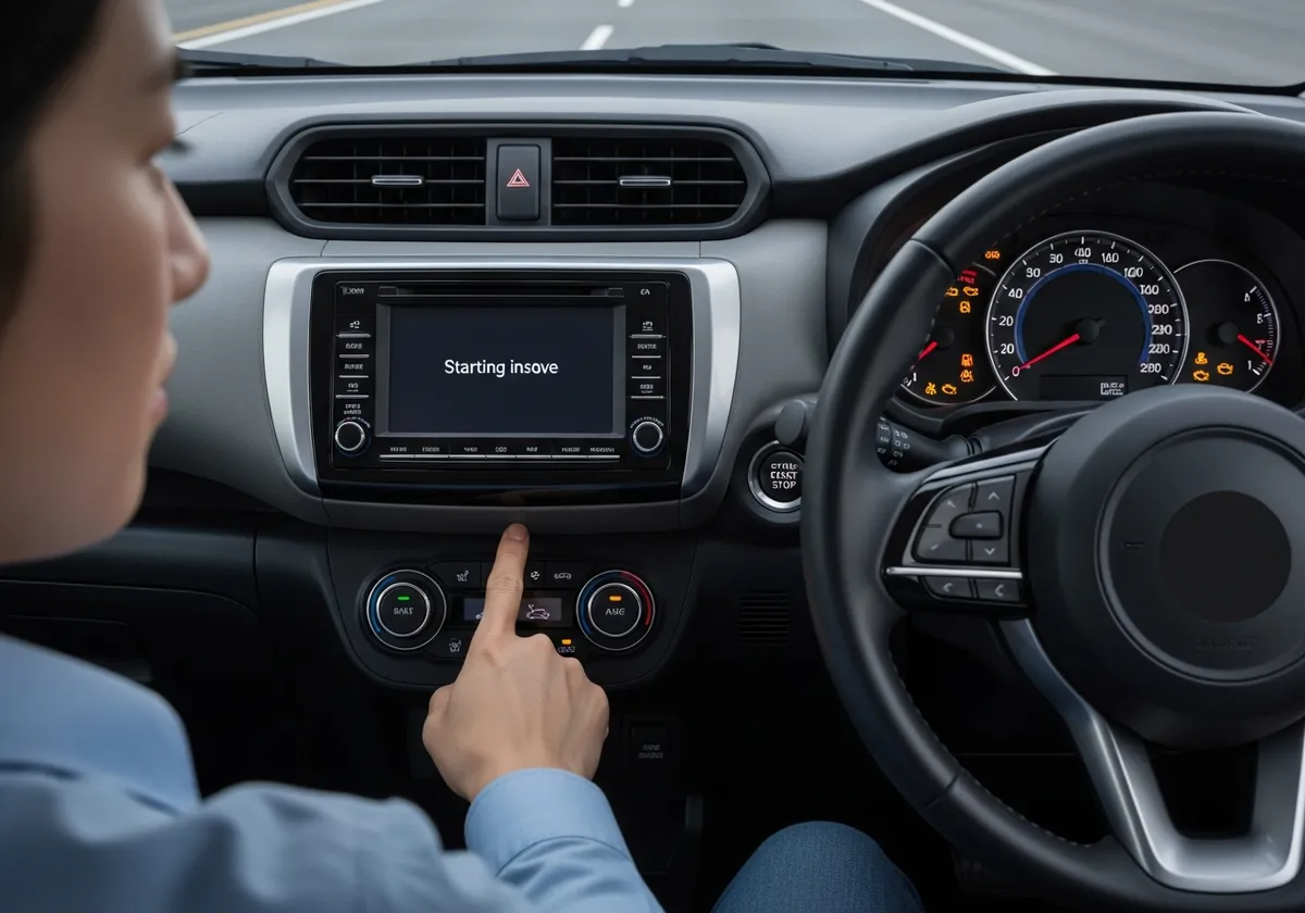 スタートボタンを押してもエンジンがかからない車内のイメージ