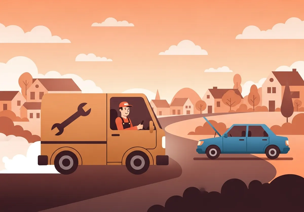 出張整備士が駆けつけるイラスト