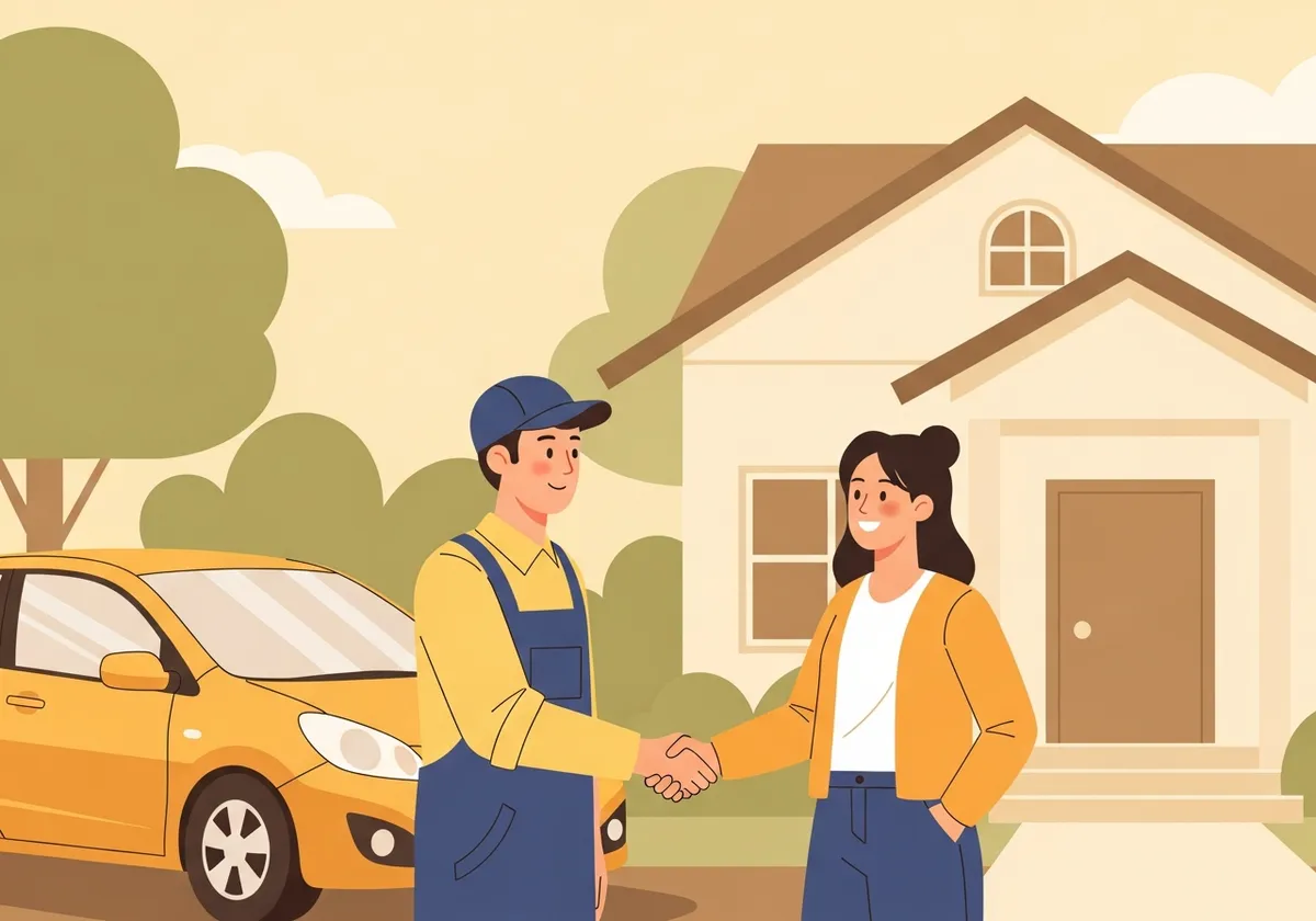 地元密着の整備士が対応するイラスト