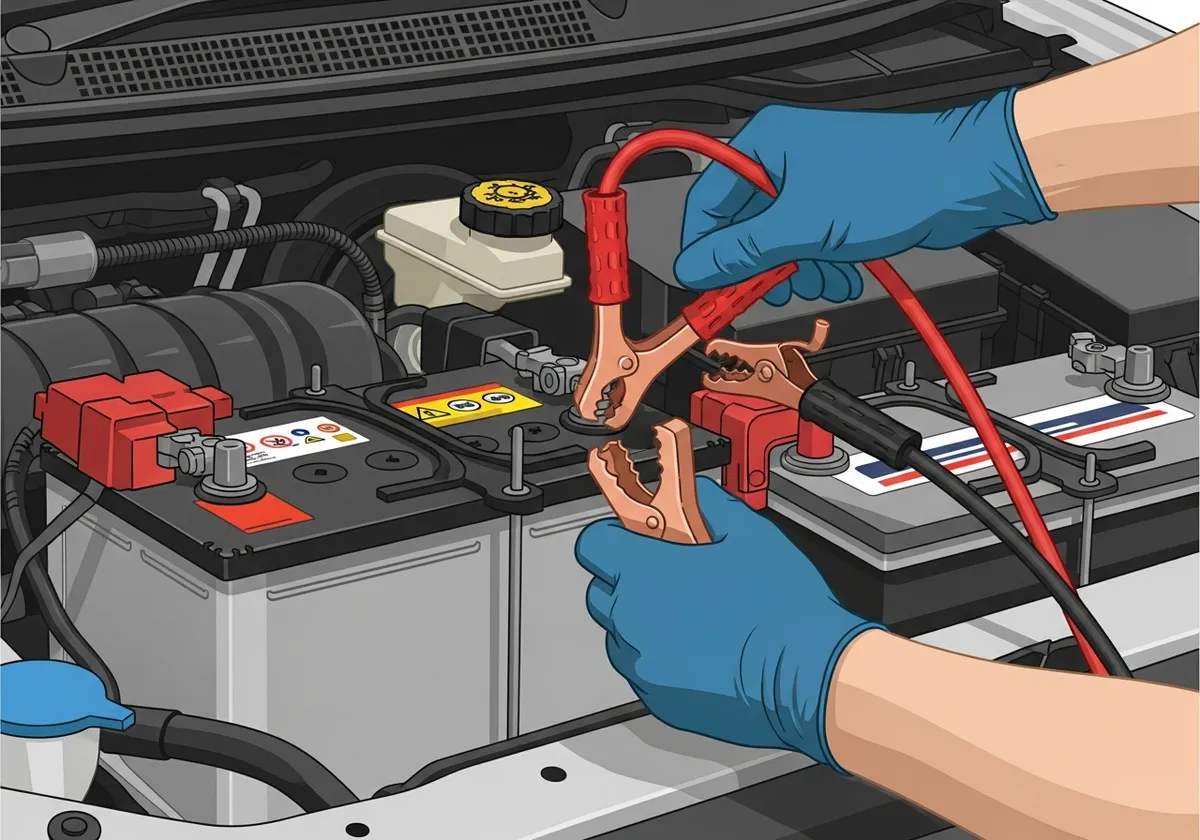 バッテリーとジャンプスタートのイメージ
