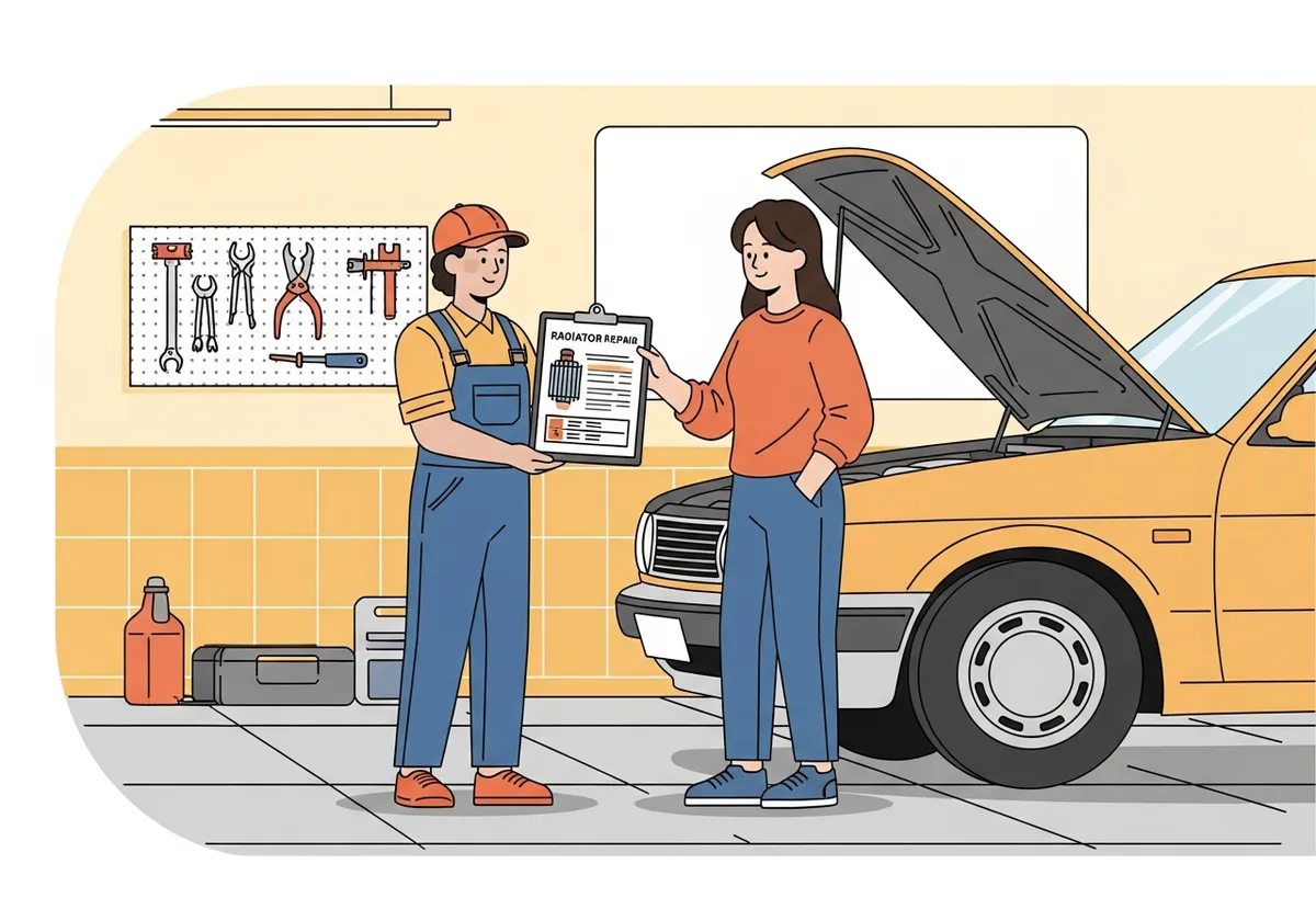 ラジエーター修理費用説明イラスト