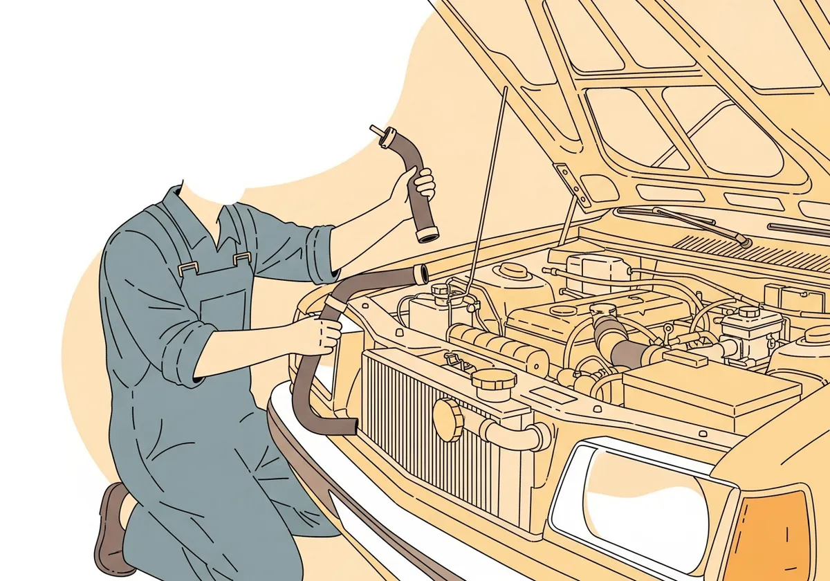 周辺作業も含めた修理イラスト