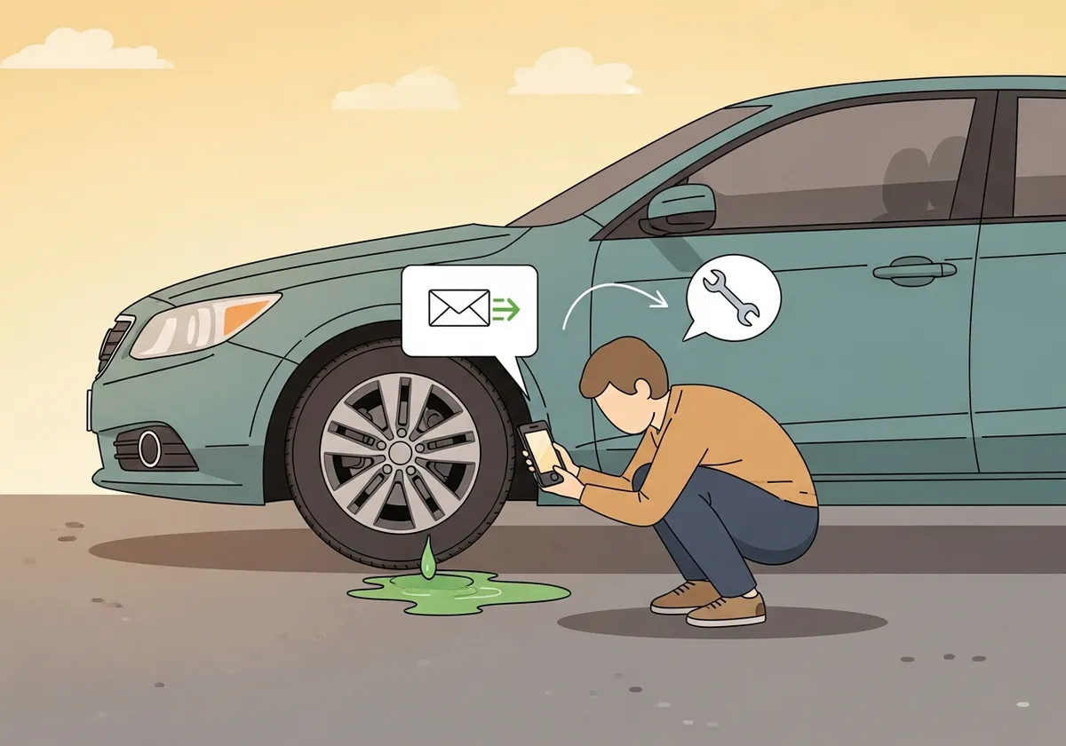 写真で相談するイラスト