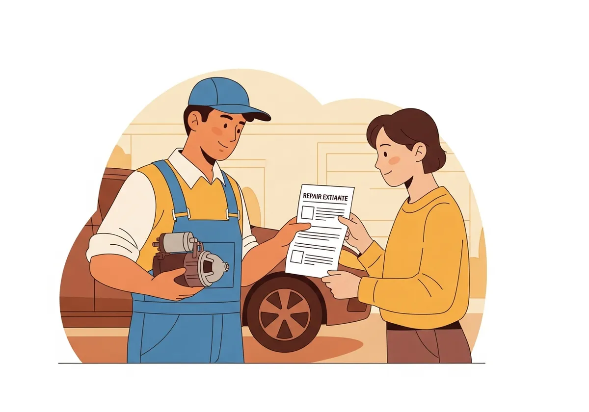 セルモーター交換費用説明イラスト