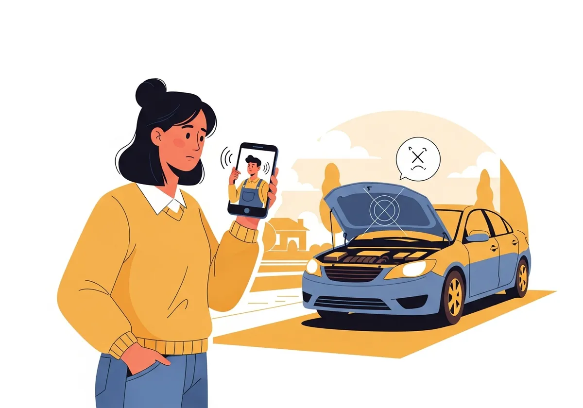 症状をLINEで送るイラスト