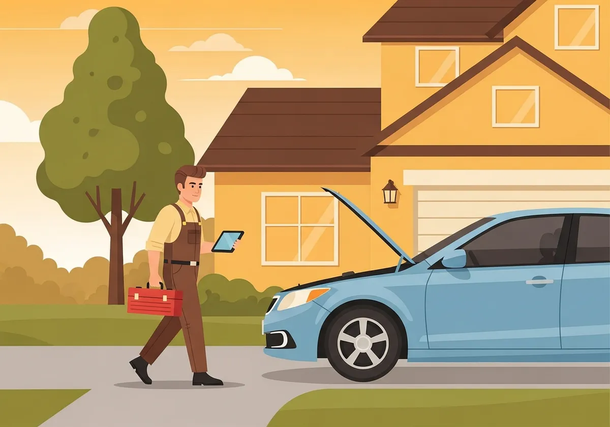 ご指定場所へ出張するイラスト