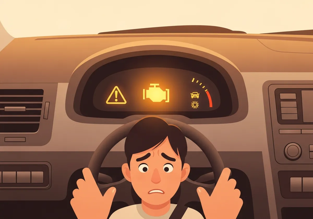 ダッシュボードの警告灯イラスト